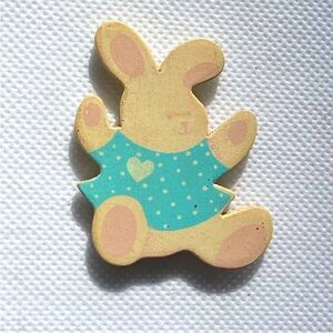 Cute Bunny Magnet with Blue Polka Dot Dress